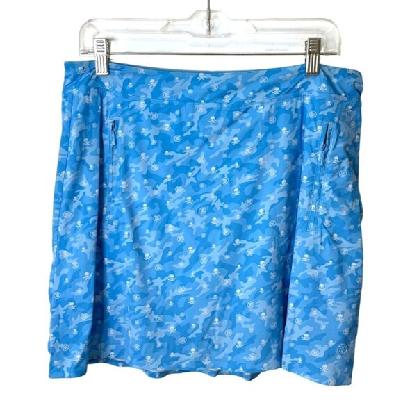 G/FORE Pants - G/Fore G4 Womens Golf Skort Camo Skulls Tees Print Blue Nylon Size L